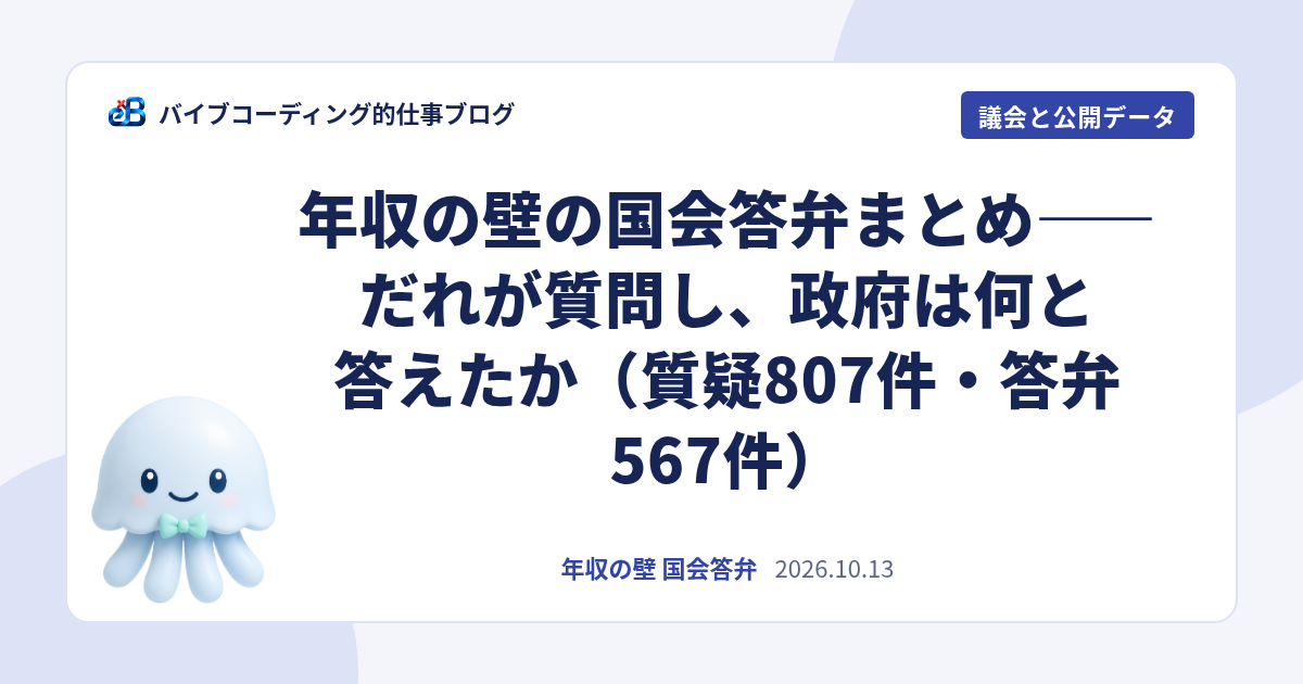 年収の壁の国会答弁まとめ｜質問した議員と政府の答え